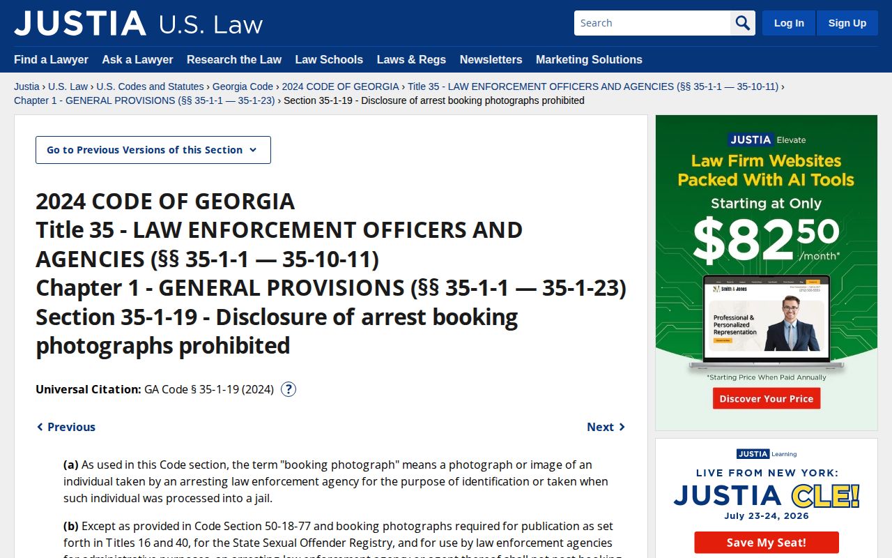 Georgia booking-photo restriction for Wilkes County released inmate mugshots